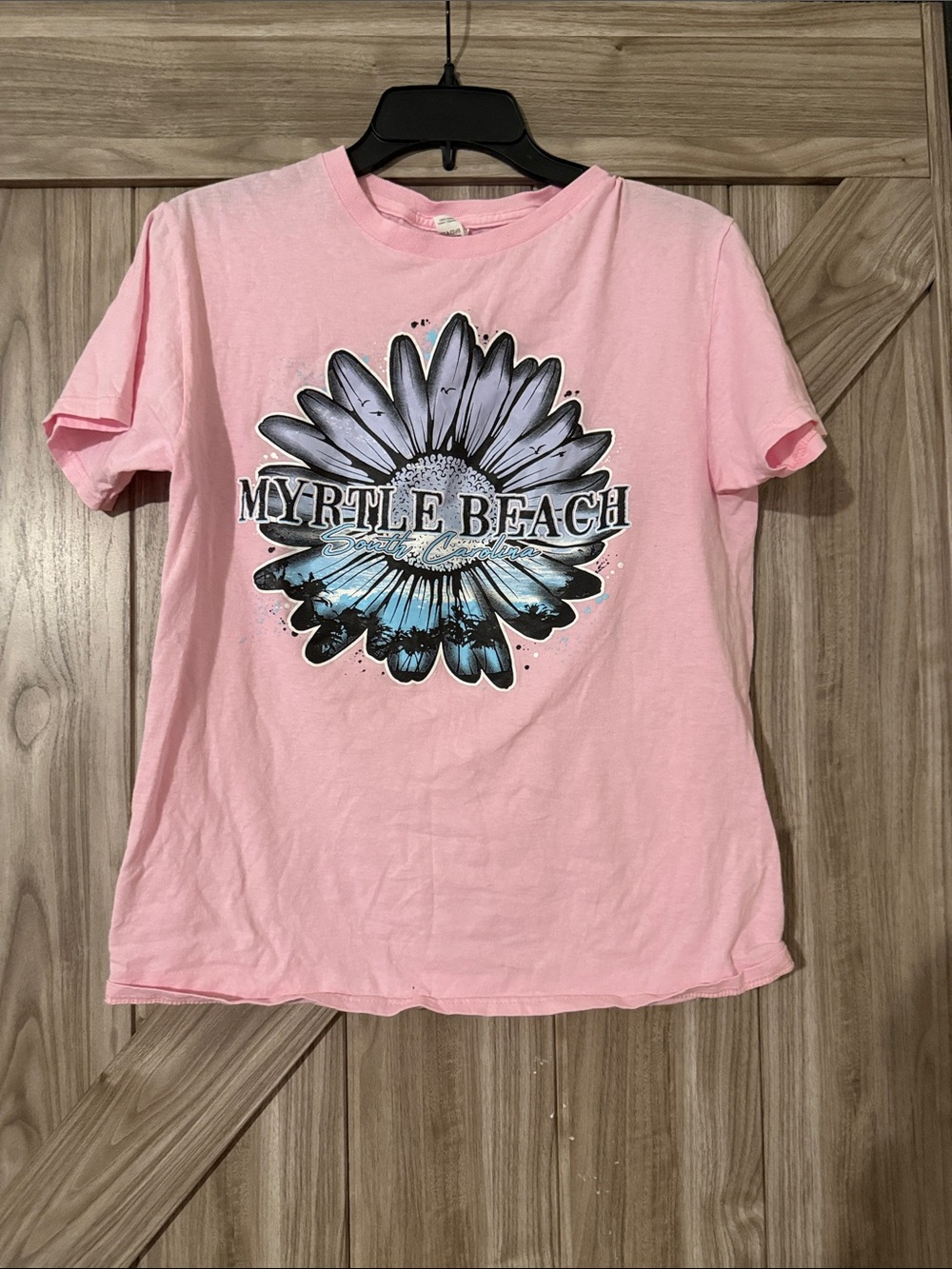 Fruit of the Loom Pink Myrtle Beach Daisy Graphic Tee